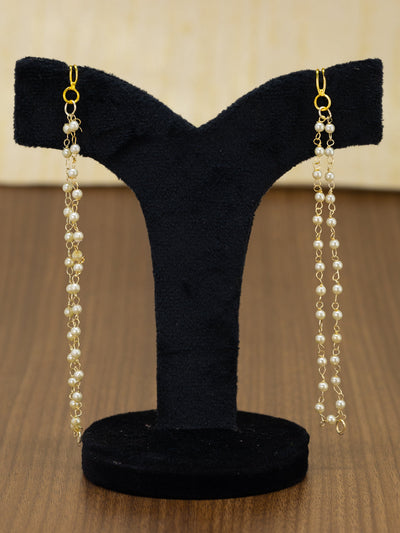 Light weight chandbali violet minakari earrings with pearl maatal