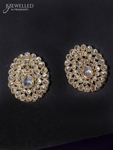 Light weight earrings with cz and white stone
