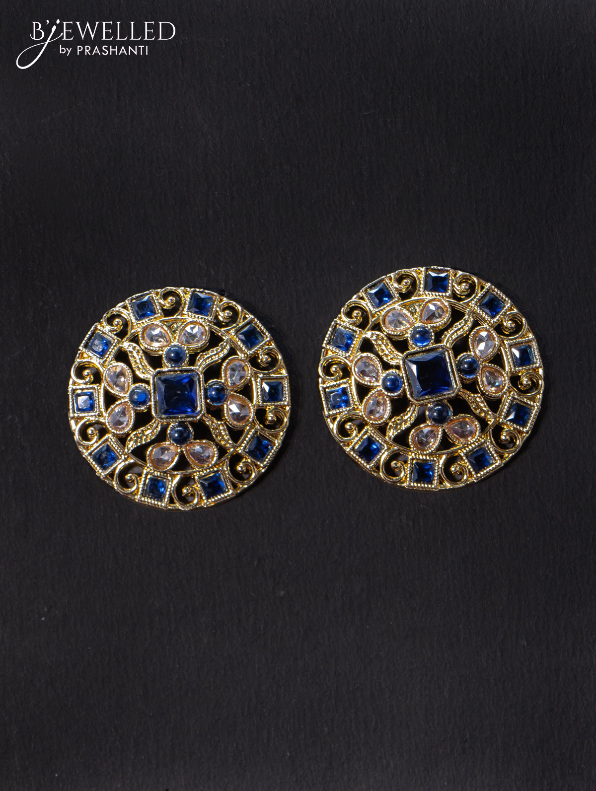 Light weight earrings with cz and sapphire stone
