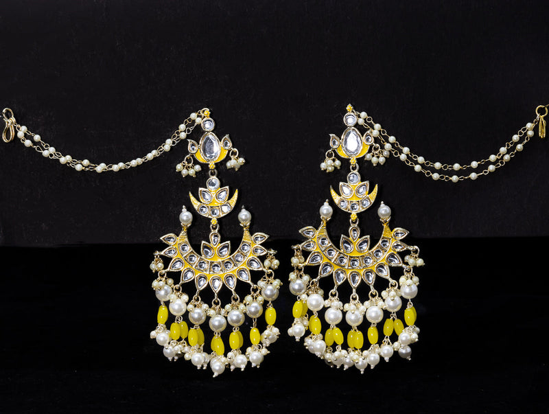 Classic Chandbali Earrings Made in Gold Plated Sterling Silver, Studded  With Stones Using Traditional Indian Jadau Technique - Etsy Singapore