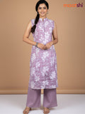 Pastel Pink Cotton Printed Kurti Set
