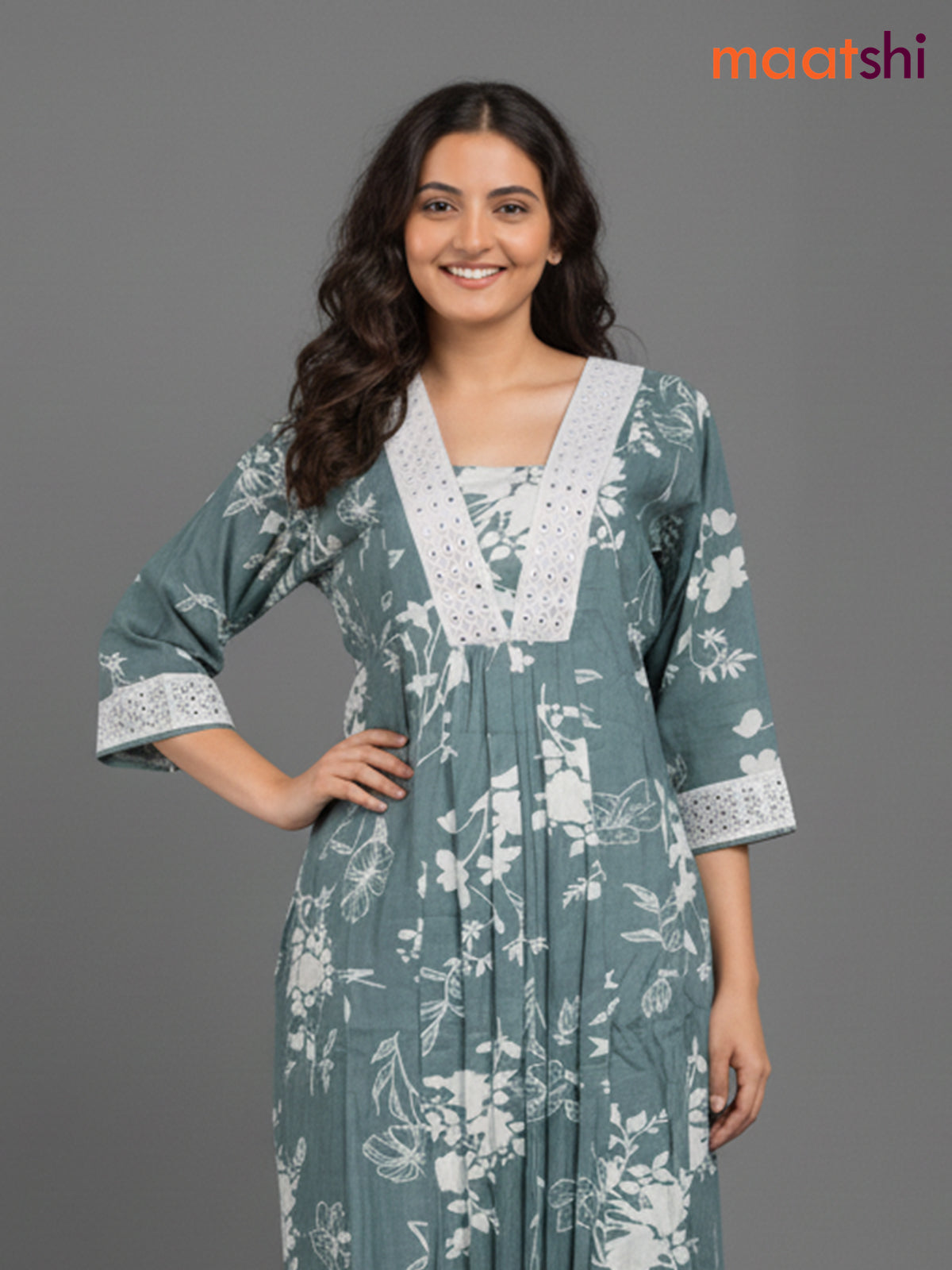 Pastel Green Cotton Floral Printed Co-Ord Set