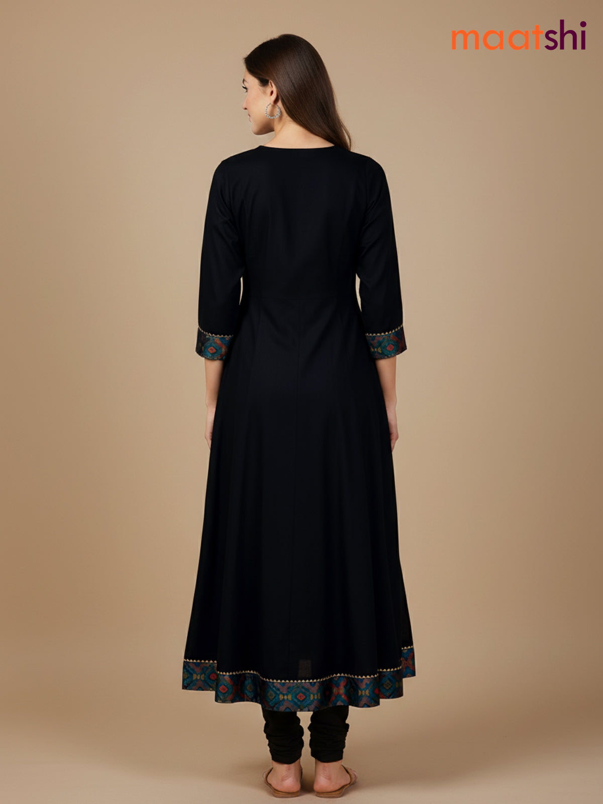 Black Chanderi Beaded Work Anarkali Suit