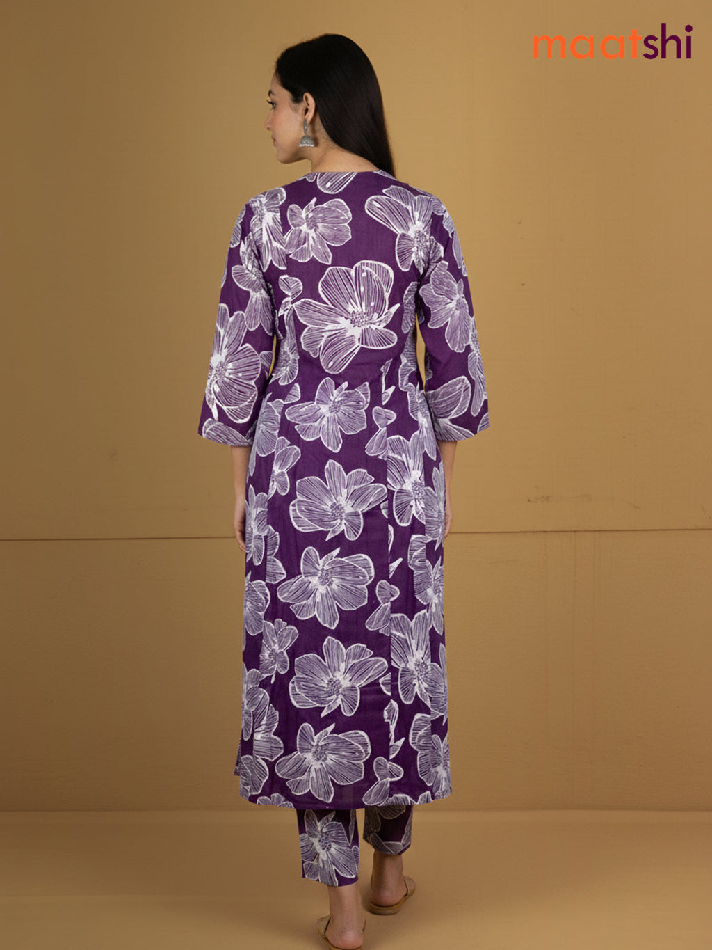 Purple Cotton Floral Printed Co-Ord Set