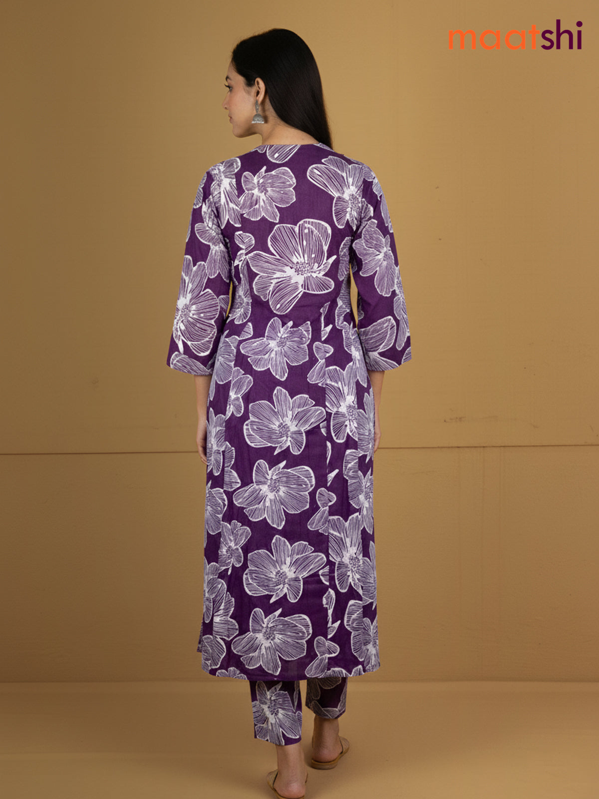 Purple Cotton Floral Printed Co-Ord Set