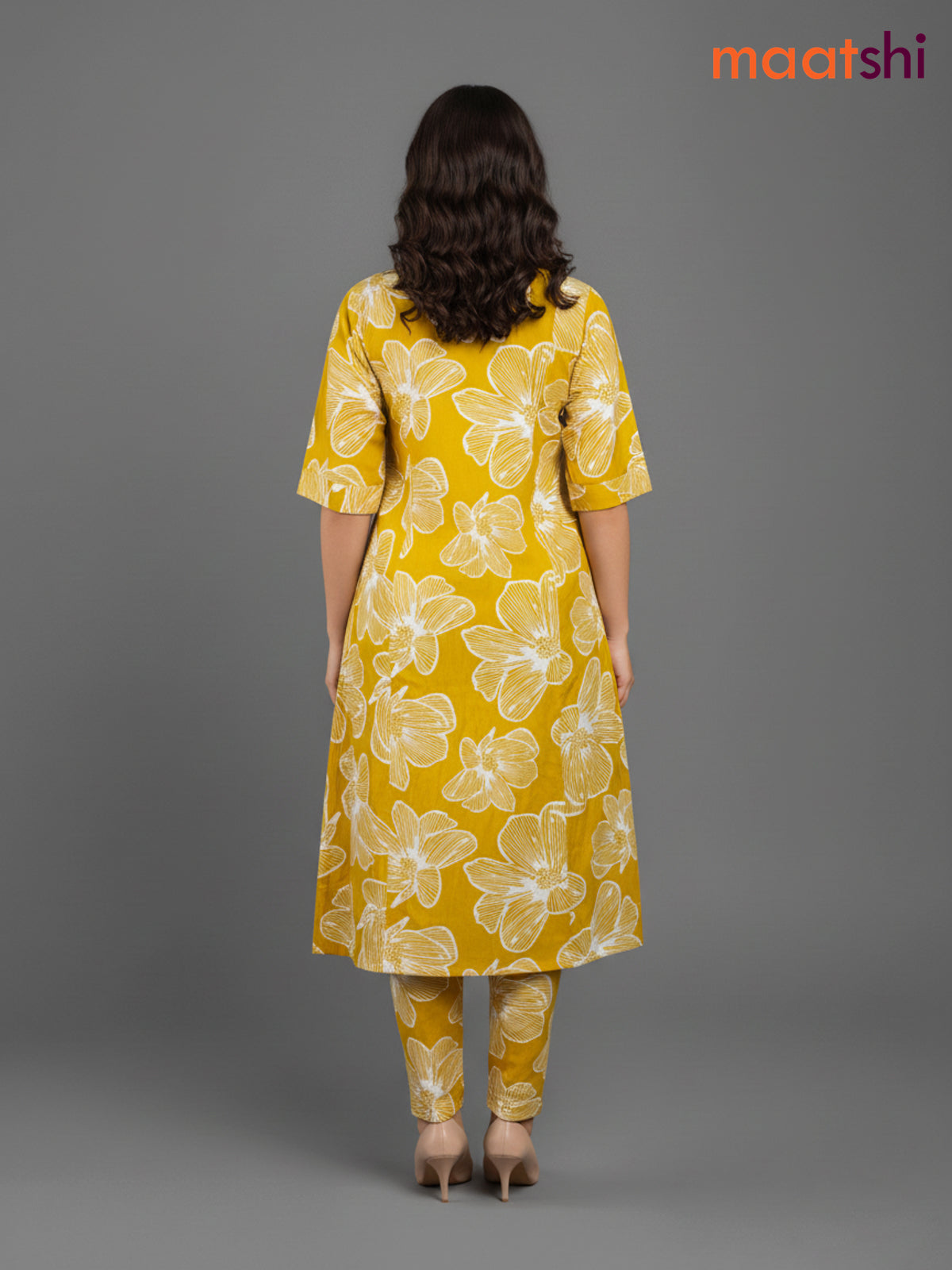 Mustard Yellow Cotton Floral Printed Co-Ord Set