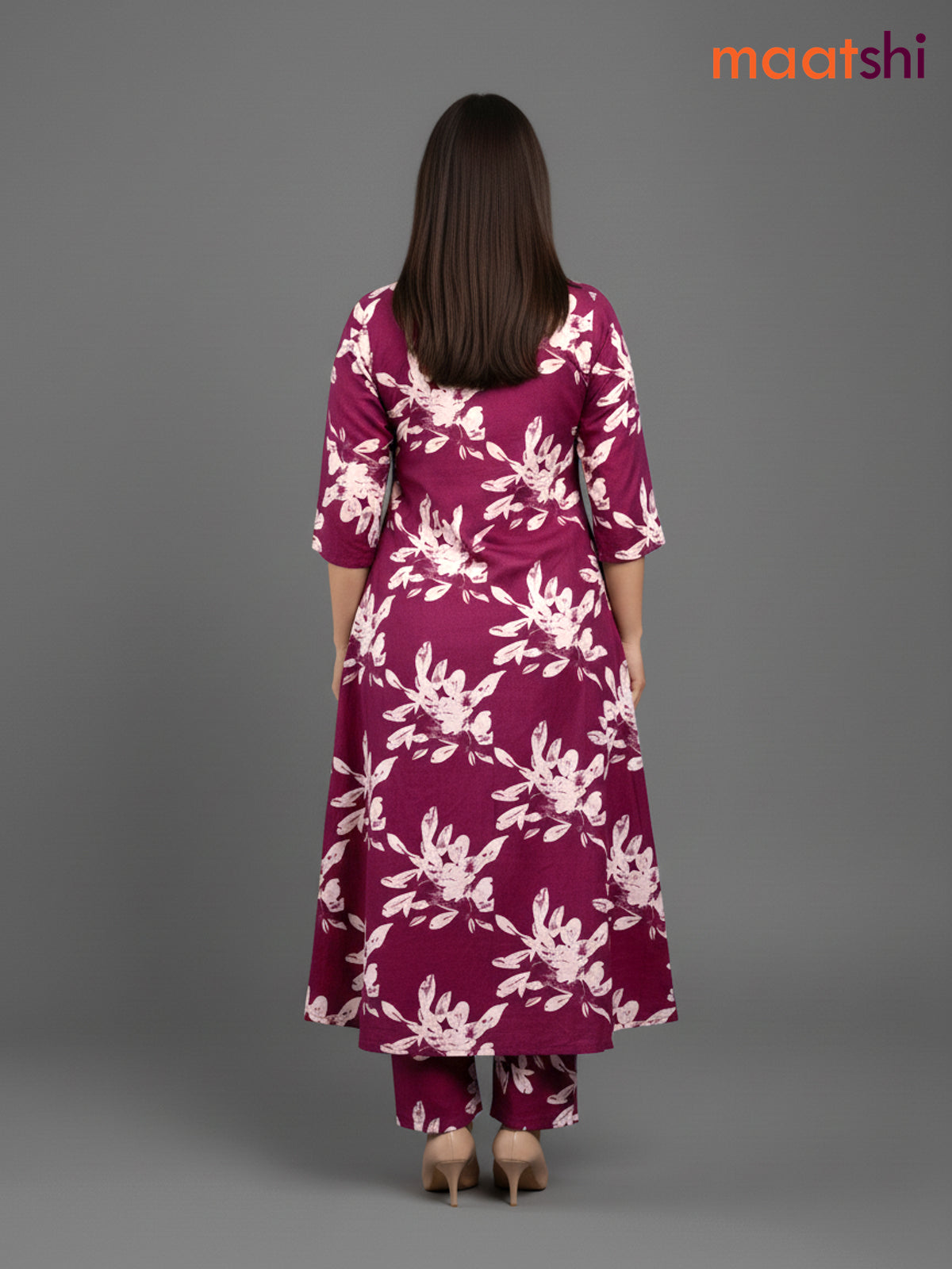 Magenta Pink Cotton Floral Printed Co-Ord Set