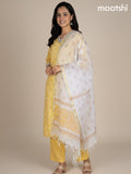 Yellow Kota Floral Printed Straight Suit