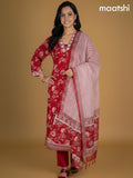 Red Kota Floral Printed Straight Suit
