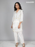 Cream Muslin Embroidery Work Co-Ord Set