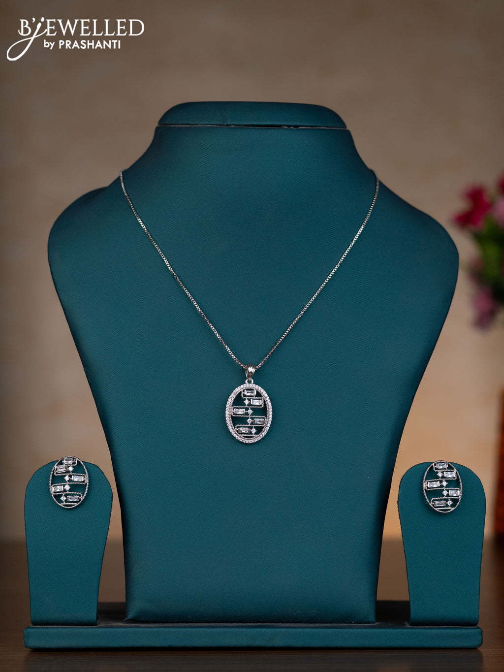 Silver chain with cz stones