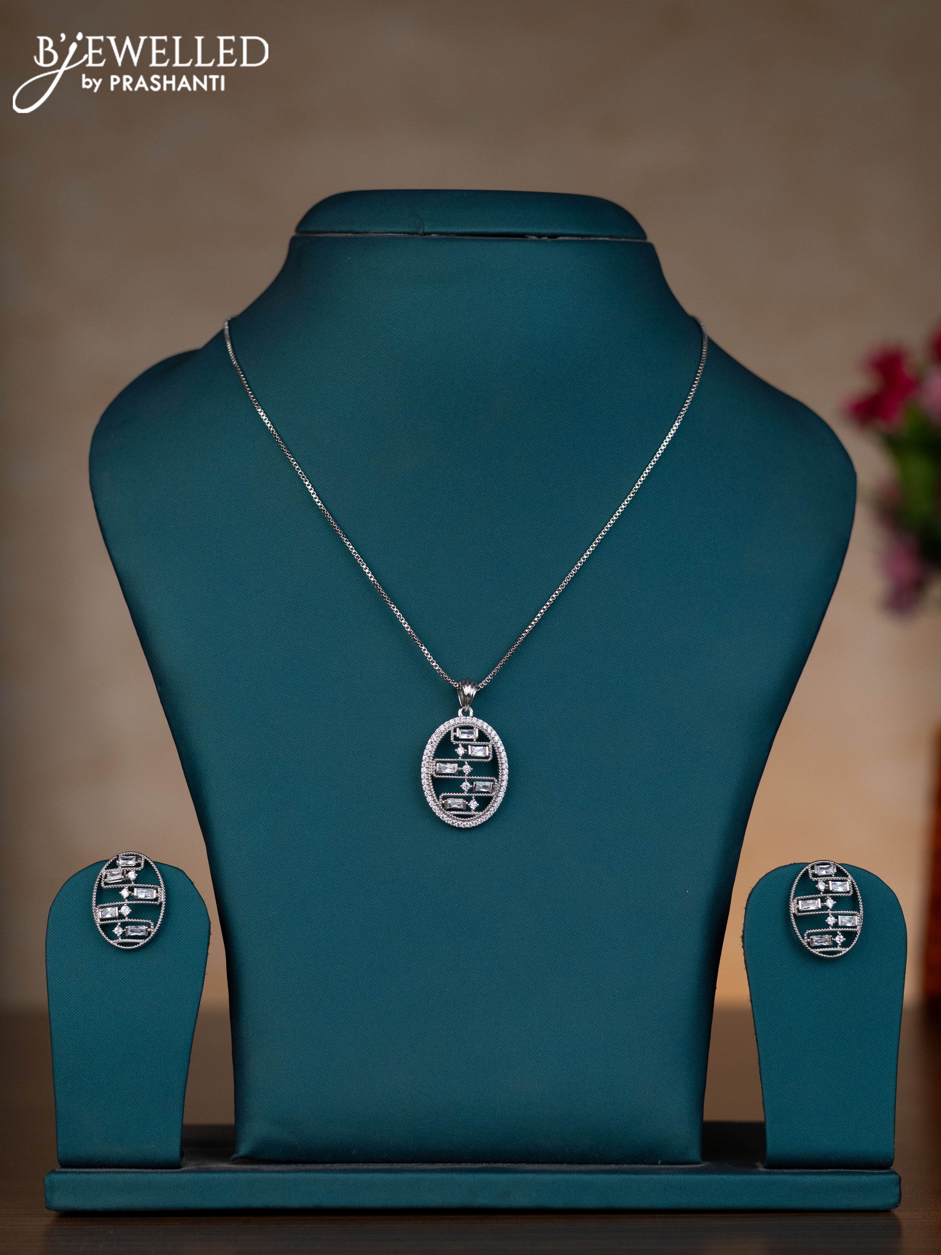 Silver chain with cz stones