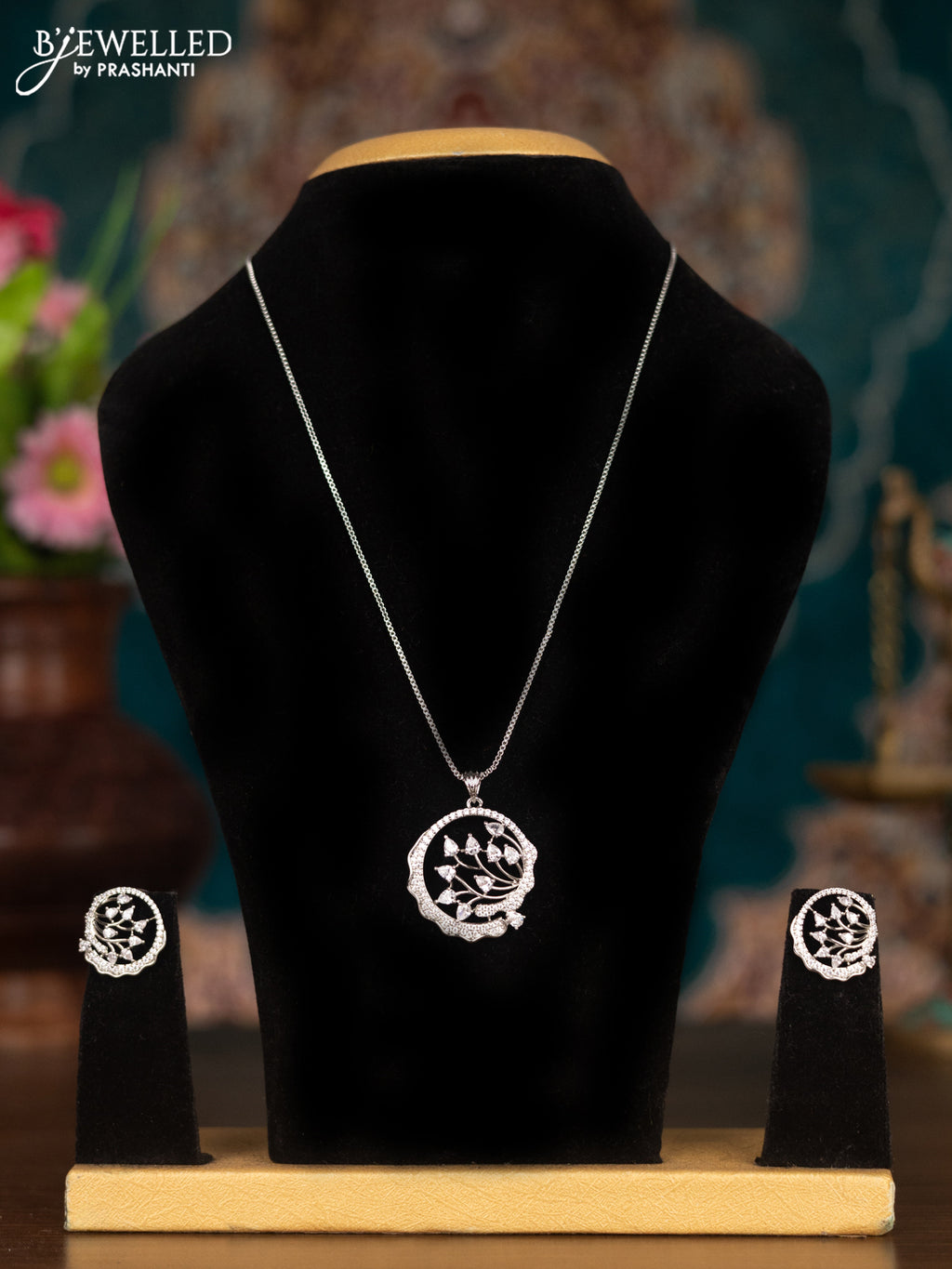 Silver chain with cz stones