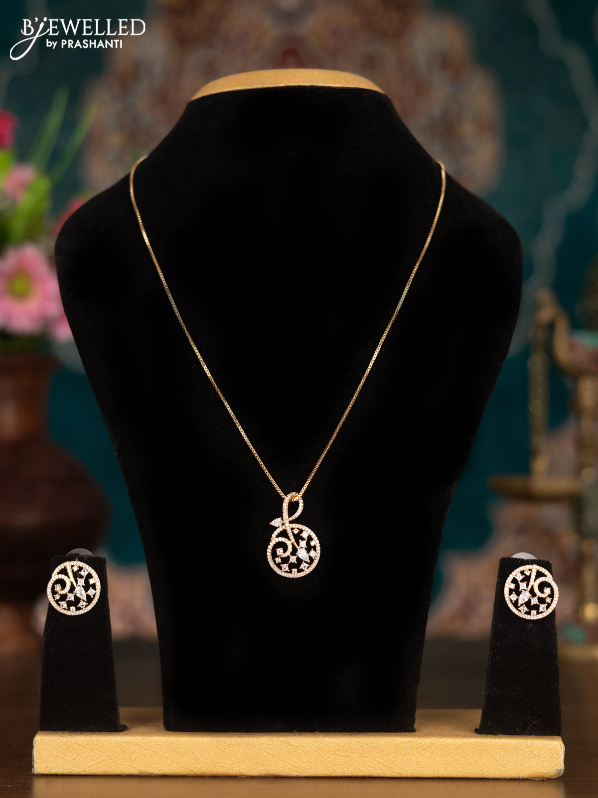 Gold chain with cz stones