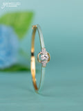 Zircon bracelet with ice blue enamal and cz stones in gold finish