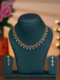 Zircon necklace with cz stones in gold finish