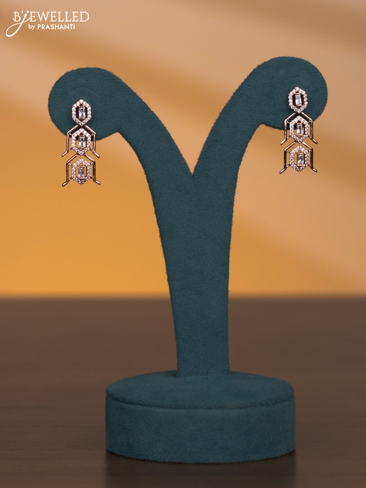 Rose gold necklace with cz stones