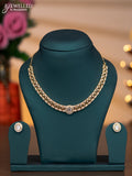 Zircon necklace with cz stones in gold finish