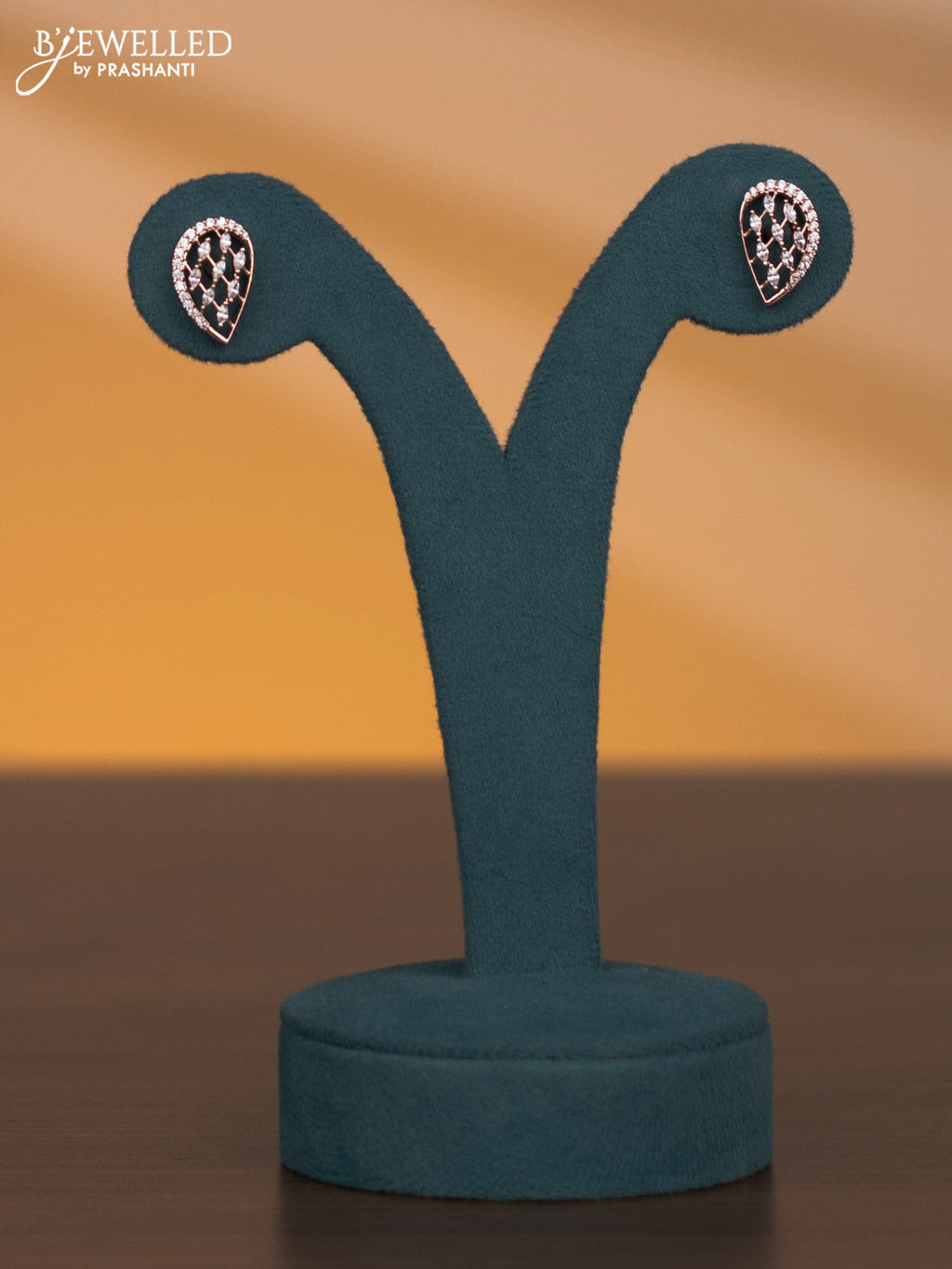 Rose gold necklace with cz stones