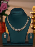 Zircon necklace with cz stones in gold finish