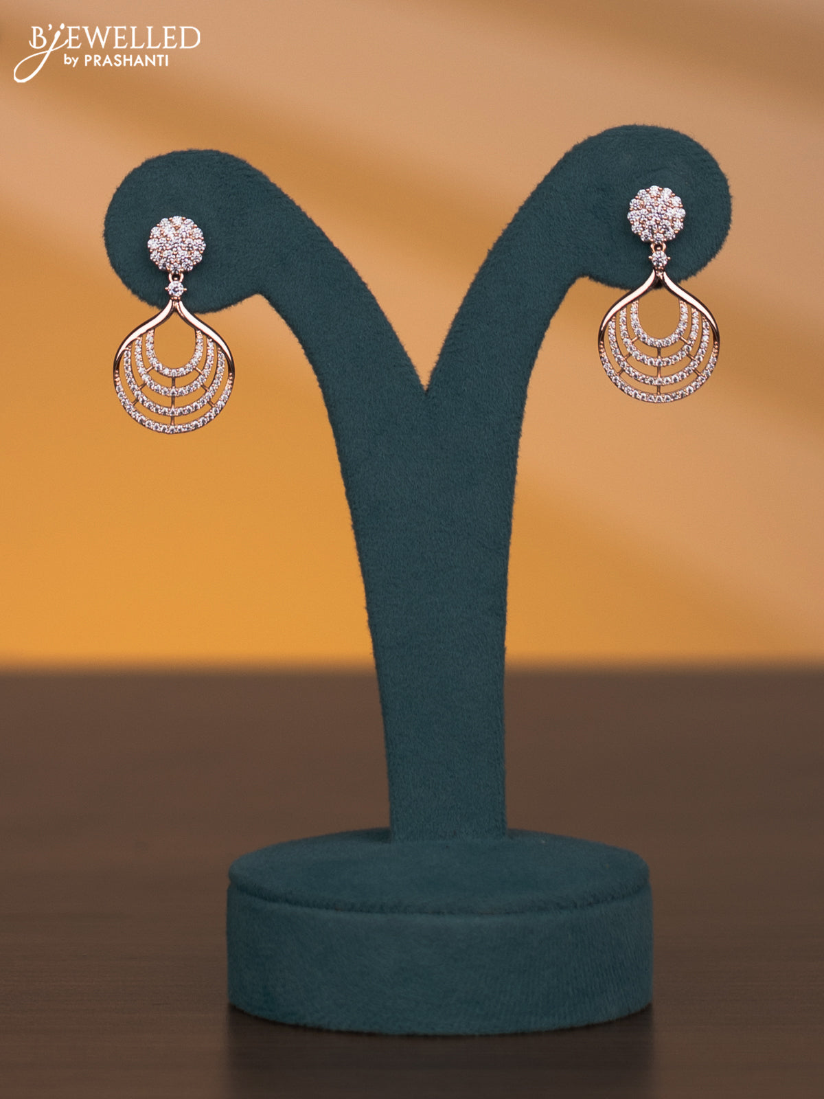 Rose gold necklace with cz stones