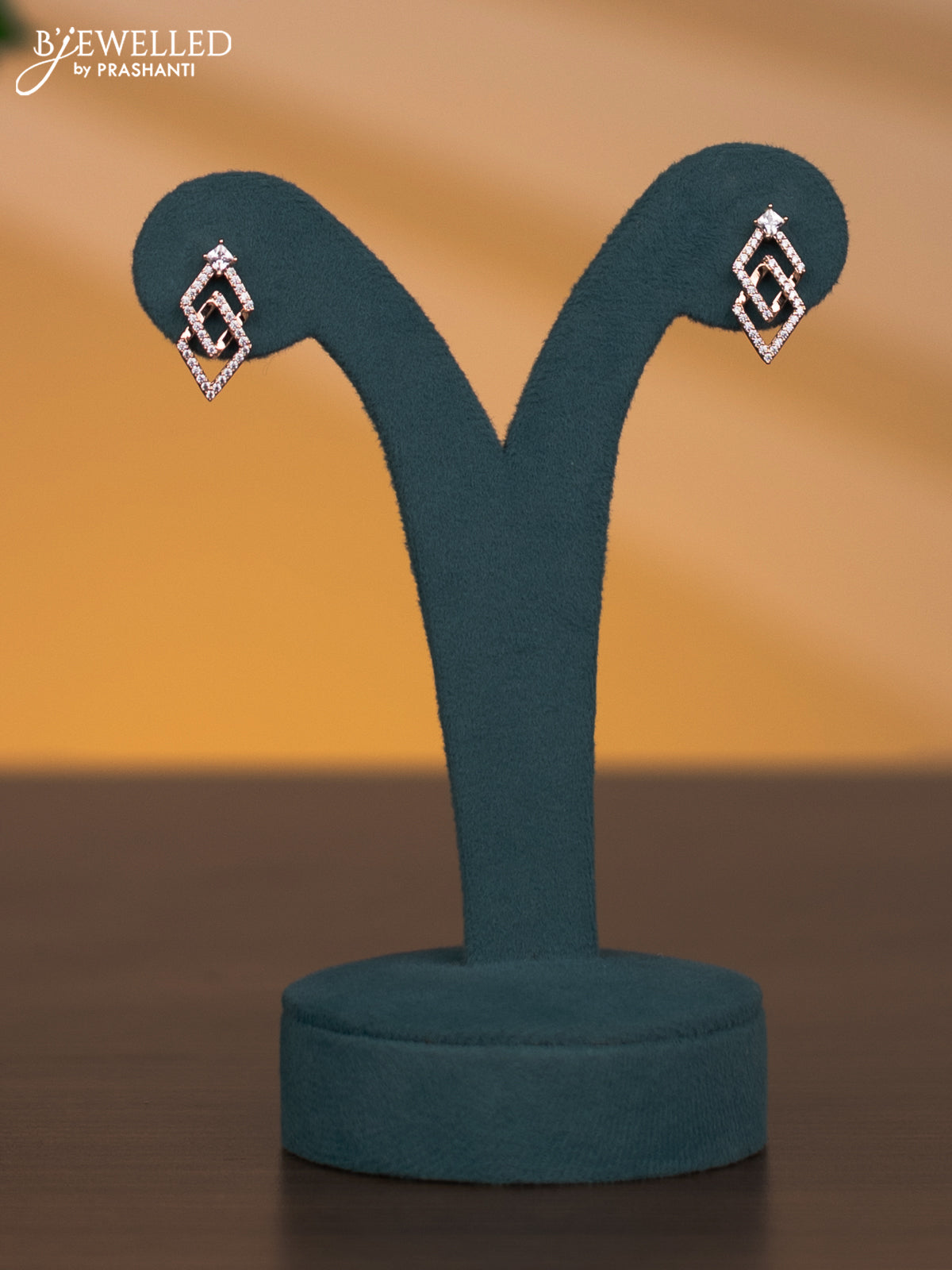 Rose gold necklace with cz stones