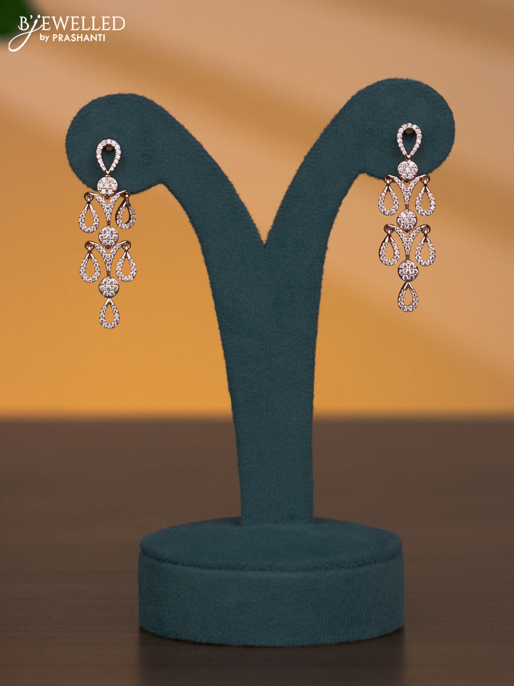 Rose gold necklace with cz stones