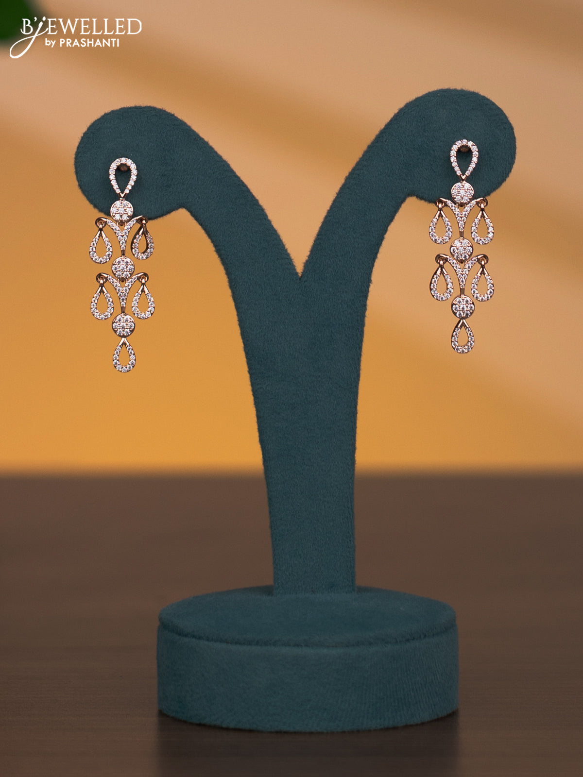 Rose gold necklace with cz stones