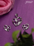 Zircon pendant set heart shape design with cz stones