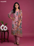 Pastel Pink Cotton Kalamkari Printed Straight Suit