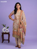 Sandal Cotton Kalamkari Printed Straight Suit