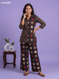 Black and Maroon Cotton Ajrakh Printed Co-Ord Set