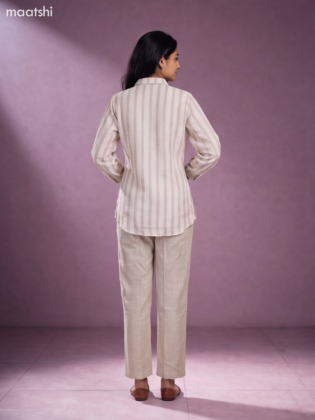 Off White and Pastel Green Cotton Embroidery Work Short Co-Ord Set