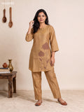 Sandal Chanderi Embroidery Work Short Co-Ord Set