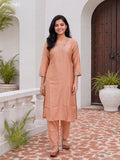 Sandal Chanderi Embroidery Work Kurti Set