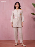 Beige Cotton Summer Knit Crochet Short Co-Ord Set