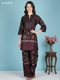 Deep Coffee Brown Muslin Printed Co-Ord Set