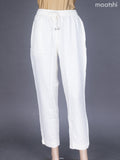 Cream Cotton Straight Cut Pant