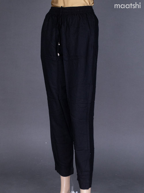 Black Cotton Straight Cut Pant