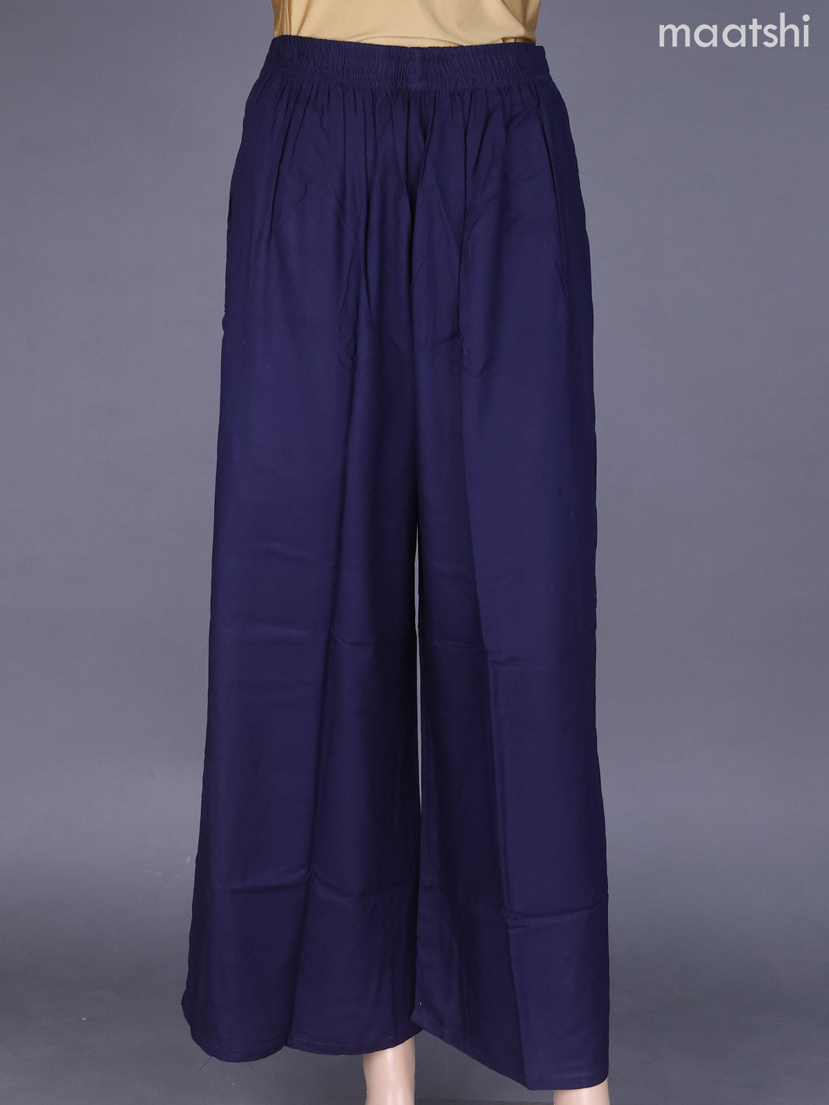 Navy Blue Cotton Palazzo Pant