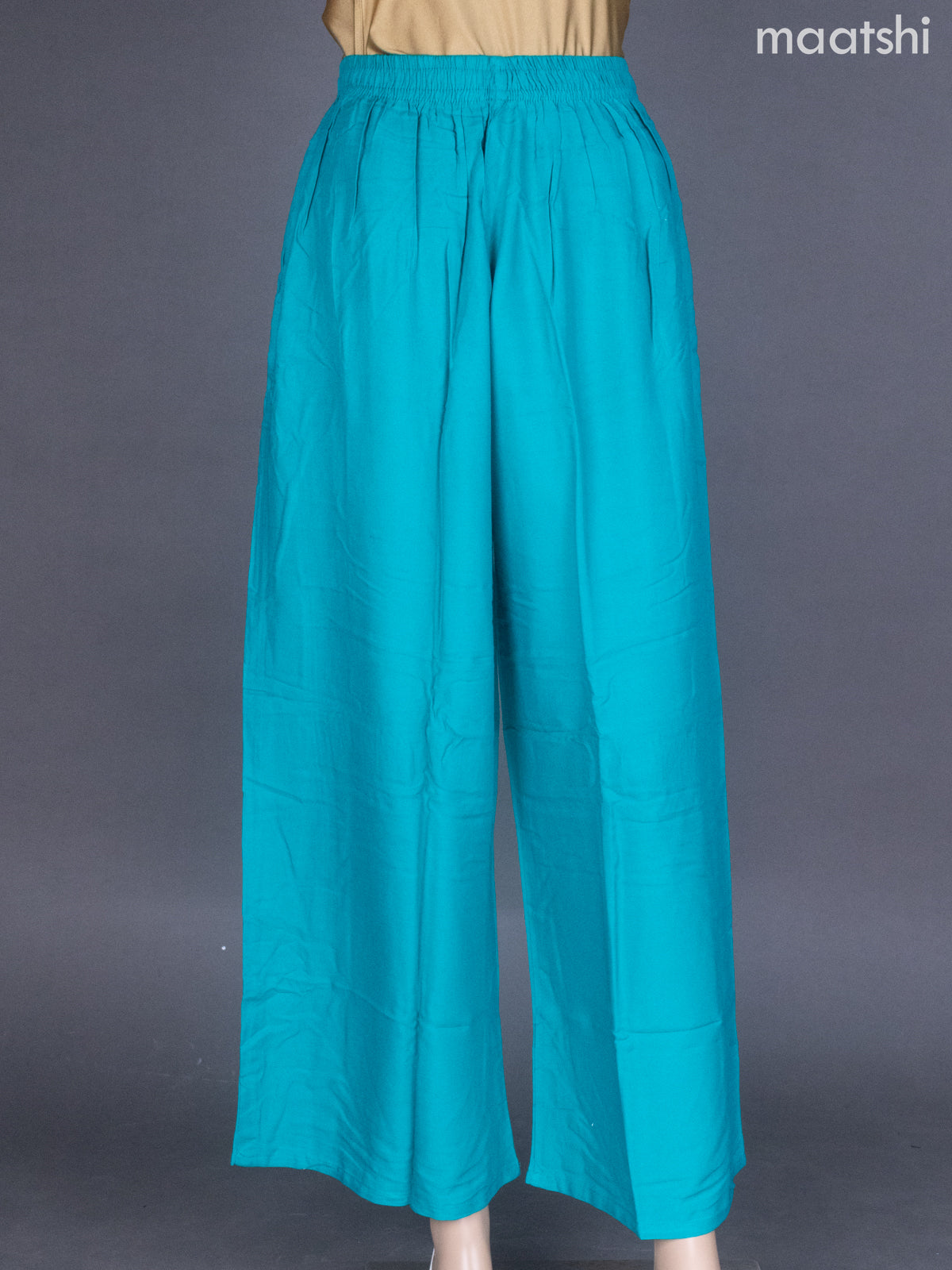 Teal Blue Cotton Palazzo Pant