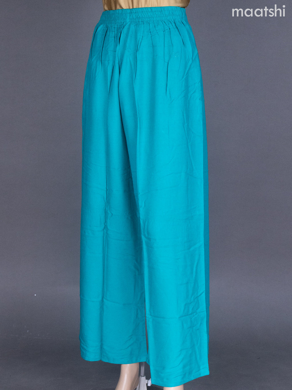 Teal Blue Cotton Palazzo Pant