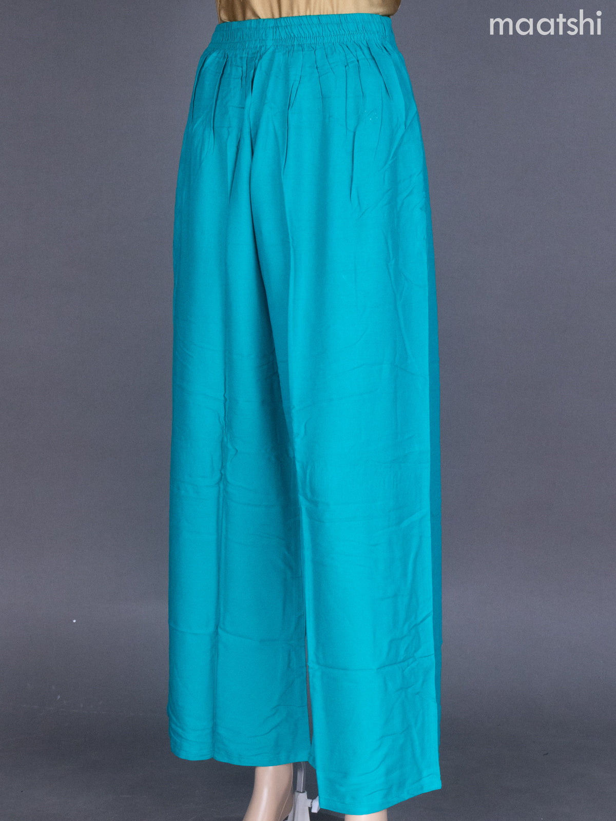 Teal Blue Cotton Palazzo Pant