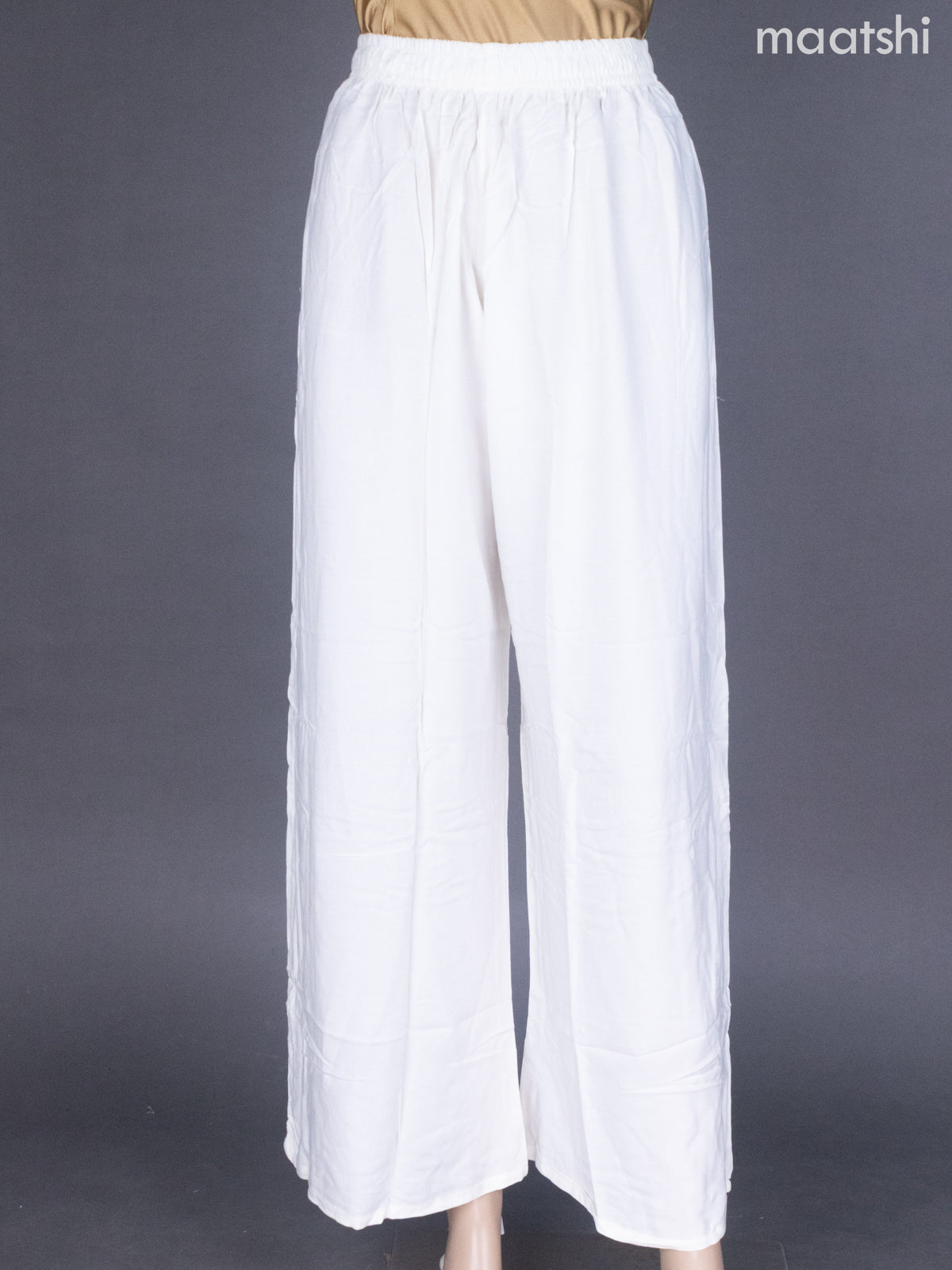 Cream Cotton Palazzo Pant