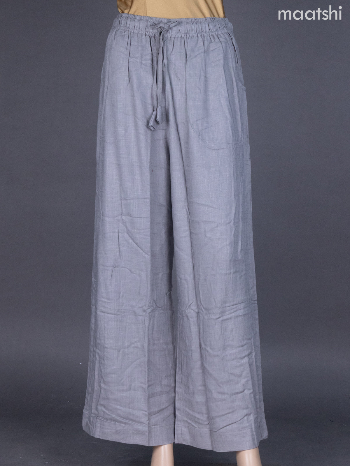 Grey Linen Cotton Palazzo Pant
