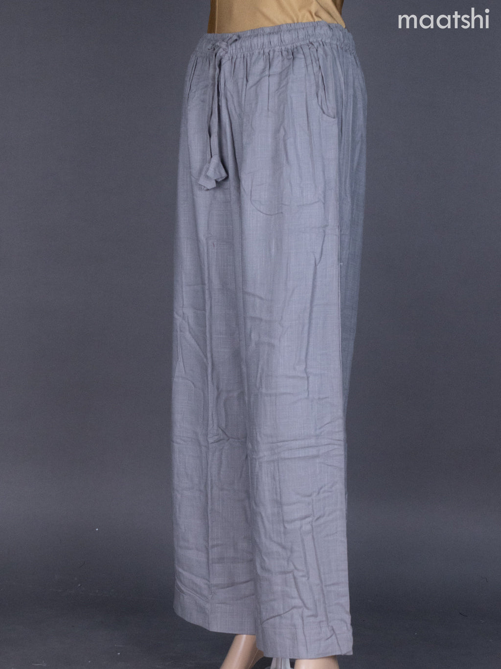 Grey Linen Cotton Palazzo Pant