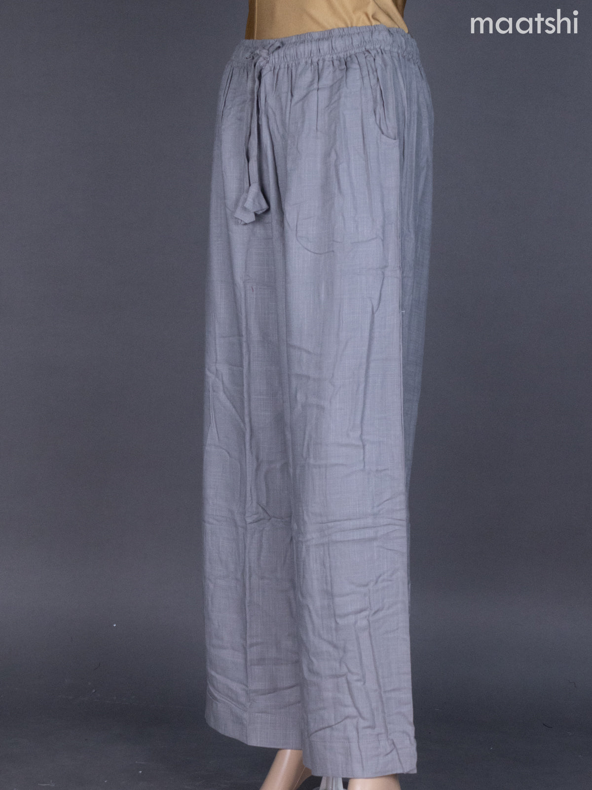 Grey Linen Cotton Palazzo Pant