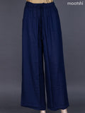 Navy Blue Linen Cotton Palazzo Pant