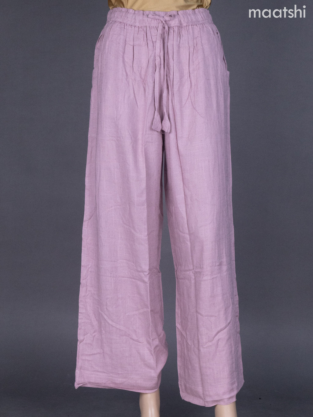 Pastel Pink Linen Cotton Palazzo Pant