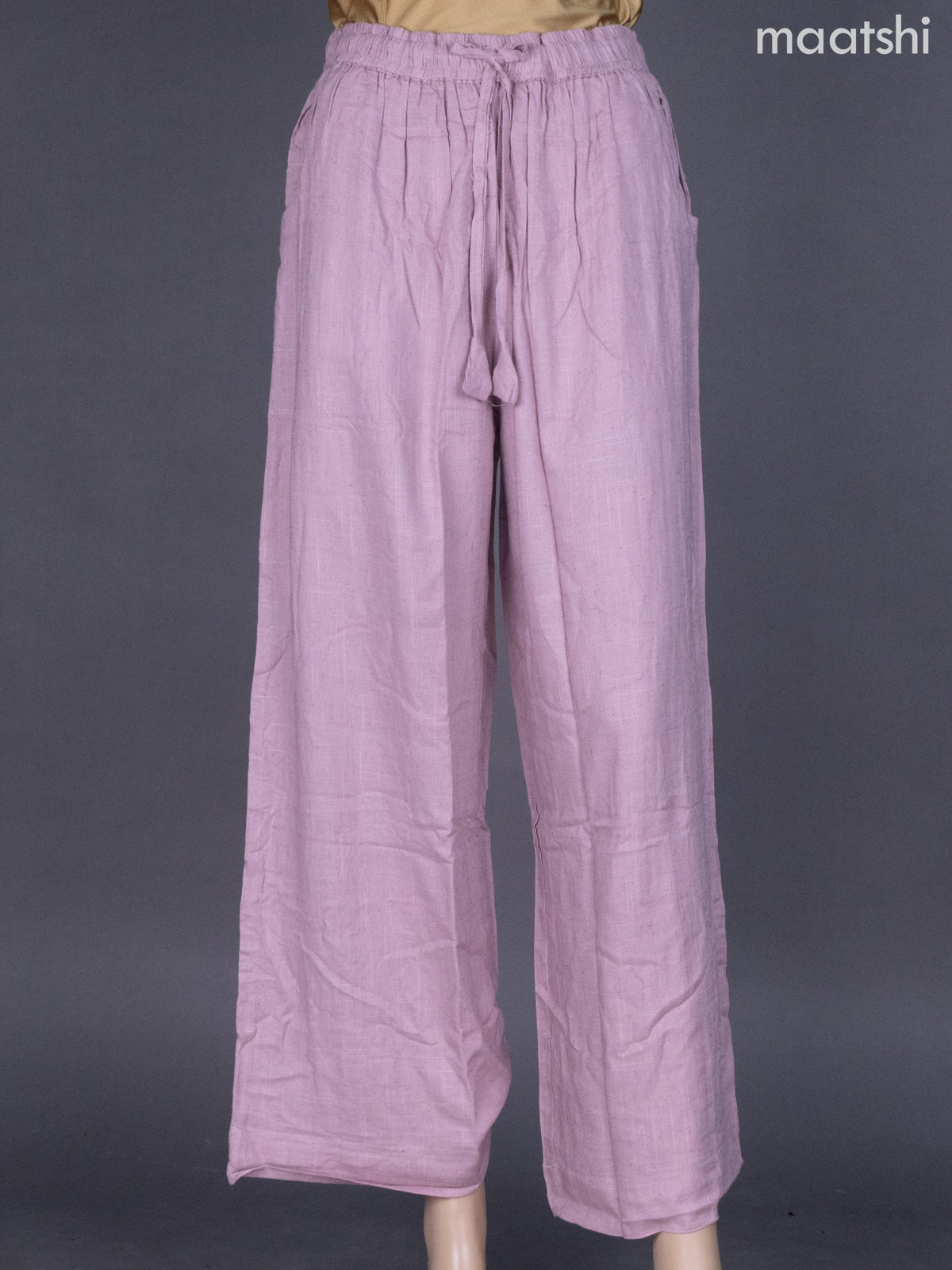 Pastel Pink Linen Cotton Palazzo Pant